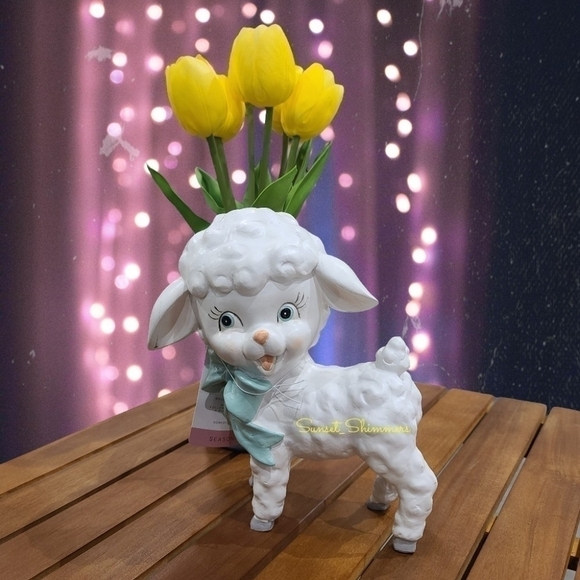 Adorable Retro Vintage Style Easter Lamb Figurine Tabletop Decor New - Picture 5 of 8